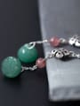 thumb Retro style Natural Jade Little Chinese Knot 925 Silver Earrings 1