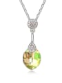 thumb Simple Oval austrian Crystals Alloy Necklace 4