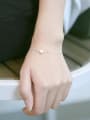 thumb Simple Little Cube Beads Silver Bracelet 1