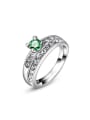 thumb Elegant Green Zircon Platinum Plated Ring 0