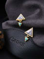 thumb Artificial Stones Double Triangle stud Earring 2