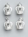 thumb 925 Sterling Silver With Silver Plated Cute Crown Charms 2