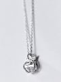 thumb Fresh Crown Shaped Rhinestone S925 Silver Necklace 1