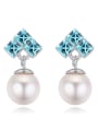thumb Fashion Square austrian Crystals Imitation Pearl Alloy Stud Earrings 4