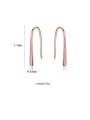 thumb 925 Sterling Silver With Rose Gold Plated Simplistic Line Hook Earrings 4