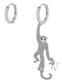 thumb Fashion new personality asymmetry monkey Micro-inlay Zircon Earrings 0
