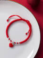 thumb Sterling silver sweet heart hand-woven red thread bracelet 0