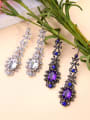 thumb Artificial Crystals Sparking Flower Shaped Drop Earrings 2