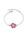thumb Simple austrian Crystals-Covered Flower Alloy Bracelet 0