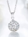 thumb Fashion Cubic Zirconias-covered Bead Pendant 925 Silver Necklace 2