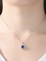 thumb Sterling silver AAA zircon classic blue semi-precious stone necklace 1