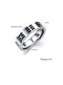 thumb Titanium With Antique Silver Plated Vintage Geometric Band Rings 4