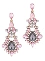 thumb Leave-shape Pink Color Fashion Drop Earrings 0