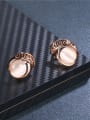 thumb Trendy Rose Gold Plated Opal Stone Earrings 2