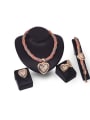 thumb 2018 Alloy Imitation-gold Plated Fashion Heart-shaped Four Pieces Jewelry Set 0