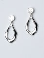 thumb 925 Sterling Silver With Platinum Plated Simplistic Geometric Drop Earrings 1