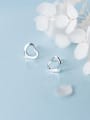 thumb 925 Sterling Silver With Silver Plated Simplistic Hollow Heart Stud Earrings 0