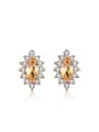 thumb God's Eye-shape Natural Yellow Crystal Stud Earrings 0