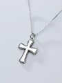 thumb 925 Sterling Silver With Platinum Plated Simplistic Cross Pendants 2
