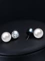 thumb Elegant Black Gun Plated Artificial Pearl Rhinestone Drop Earrings 1