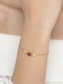 thumb Water Drop Cross Ruby Gold Plated Fashion Bracelet 1