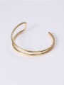 thumb Titanium With Gold Plated Personality Geometric Free Size Bangles 3