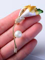 thumb Copper With  Enamel Romantic Flower Brooches 1