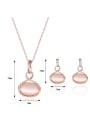 thumb 2018 Alloy Rose Gold Plated Fashion Artificial Stones Oval shaped Two Pieces Jewelry Set 2