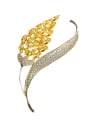 thumb Copper With Champagne Gold Plated Delicate Wheat spike Leaf Brooches 0