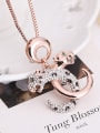 thumb Alloy Rose Gold Plated Fashion Leopards Rhinestones Two Pieces Jewelry Set 1