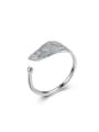 thumb Leaf  Matte Silver Simple Fashion Opening Ring 0