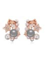 thumb Fashion Imitation Pearls Stars Rose Gold Plated Alloy Stud Earrings 0