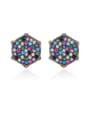 thumb Copper With  Cubic Zirconia  Vintage Geometric Stud Earrings 0