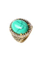 thumb Personalized Oval Turquoise stone Gold Plated Alloy Ring 0
