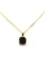 thumb Simple Square Nature Black Crystal Necklace 0