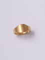 thumb Titanium With Gold Plated Simplistic Smooth Geometric Band Rings 0