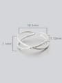 thumb Two-band X-shaped Simple Silver Smooth Opening Ring 2