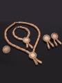 thumb Alloy Imitation-gold Plated Vintage style Hollow Round Four Pieces Jewelry Set 1