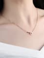 thumb Simple Heart Key Rose Gold Plated Titanium Necklace 1