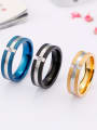 thumb Stainless Steel With Rhinestone Classic Band Rings 1