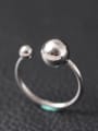 thumb Simple Bead Opening Silver Ring 0