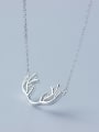 thumb Fashionable Antlers Shaped S925 Silver Necklace 0