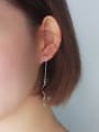 thumb Simple Tiny Hollow Triangle Water Wave Line 925 Silver Stud Earrings 1