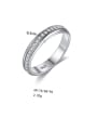 thumb 925 Sterling Silver With Platinum Plated Simplistic Round Band Rings 2