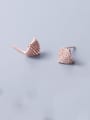 thumb 925 Sterling Silver With Cubic Zirconia Simplistic Square Stud Earrings 1