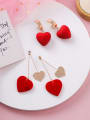 thumb Alloy With Rose Gold Plated Simplistic Plush Heart Drop Earrings 0