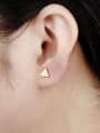 thumb Tiny Triangle Rose Gold Plated Titanium Stud Earrings 1