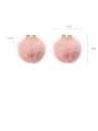thumb Alloy With Gold Plated Cute  Plush Ball Stud Earrings 3