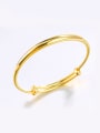 thumb Copper Alloy 24K Gold Plated Smooth Women Bangle 0