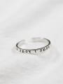 thumb Simple Greek Alphabet Silver Opening Ring 0